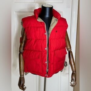 Vintage 80s Black Sheep Red Tan Reversible Puffer Vest size X Large​​​​​​​​